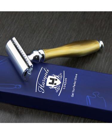Simulated Horn and Nickel De Safety Razor(Blades Not Included).