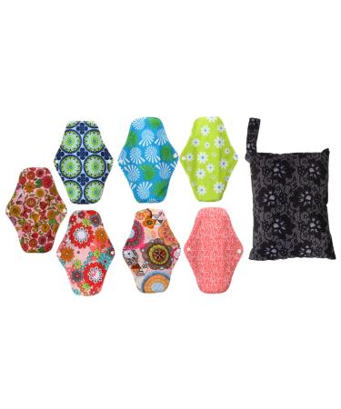 Hemoton 8pcs Bamboo Charcoal Sanitary Napkin Reusable Cloth Pads Reusable Sanitary Pads Cotton Menstrual Pad Girl Panties Tampons Organic Cotton Briefs Heavy Sanitary Pad Washable