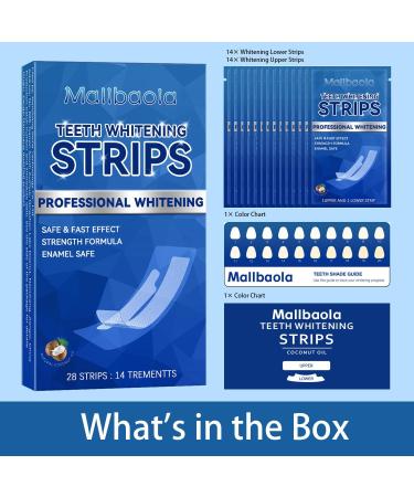 Professional Teeth Whitening Strips - 28 PCS Coconut Flavored White Strips for Sensitive Teeth - Fast & Effective Stain Removal - No-Slip Strip Kit - Buy Online on GoSupps.com