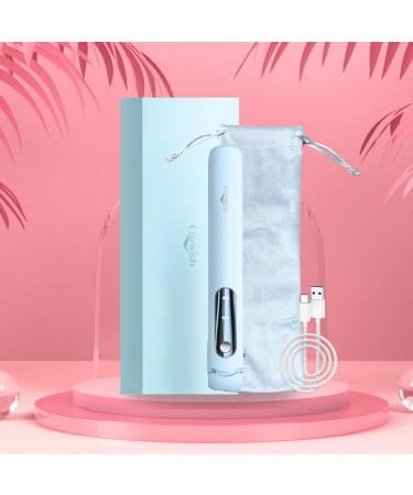 Buy Portable 2-in-1 Cordless Hair Straightener & Curler - Fast Heat Type-C Rechargeable for Travel/Home - Blue - Buy Online on GoSupps.com