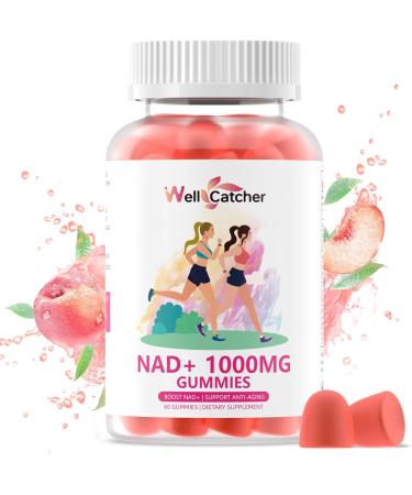 NAD+ Gummies Supplement for Women 1000MG - NAD Plus Gummies for Men Sugar Free Vitamin B3 Niacinamide Pure Organic Boosts NAD Level Anti-Aging Cell Regeneration Energy Brain Peach Flavor 60C - Buy Online on GoSupps.com
