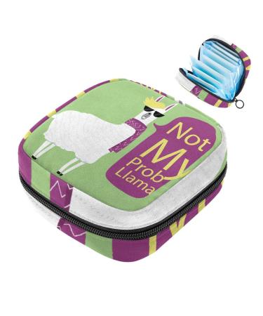 Women tapes storage bag menstrual cup pocket girl travel big capacity make-up women bandage organizer cute alpaca animal (2)