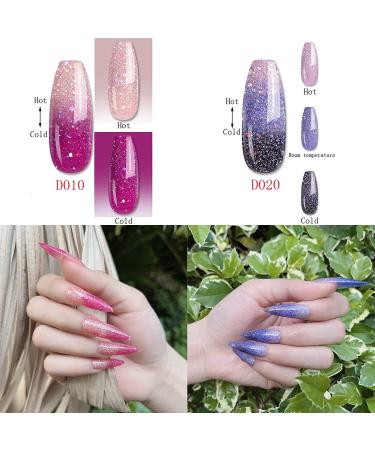 Color Changing Reflective Glitter Diamond Gel Nail Polish Set - 6 Colors UV/LED Kit for Holiday DIY at Home - Buy Online on GoSupps.com