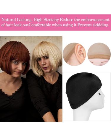 Kaoness Wig Caps - 4 Pieces Nylon Stretchy Caps in Naked Beige & Black | Breathable Elastic Hair Network for Rehearsals & Everyday Use - Buy Online on GoSupps.com
