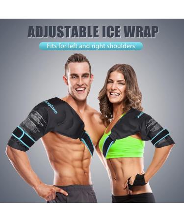 Maginno Shoulder Ice Packs - Reusable Heat/Cold Therapy for Shoulder Injuries | Flexible Gel Pack for Rotator Cuff Surgery - Black - Buy Online on GoSupps.com