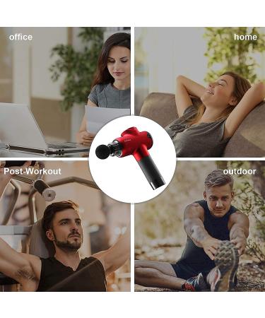 Deep Tissue Heated Massage Gun with Adjustable Temperature and 20 Speeds - Muscle Massager for Post-Workout Pain Relief in Gym, Home, Outdoors - Red - Buy Online on GoSupps.com