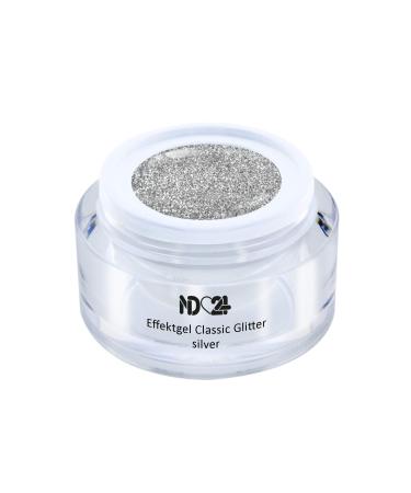 Uv Led Effect Gel Classic Glitter Silver - Silver - Studio Quality - Made In Germany - 5ml