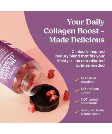 ColonBroom Beauty Biotin & Collagen Gummies with Vitamin C | Hair Skin and Nails Vitamins for Women & Men Beauty Supplement for Hair Health Collagen Peptides Gummies (Orange Flavor 30 Day Supply) - Buy Online on GoSupps.com
