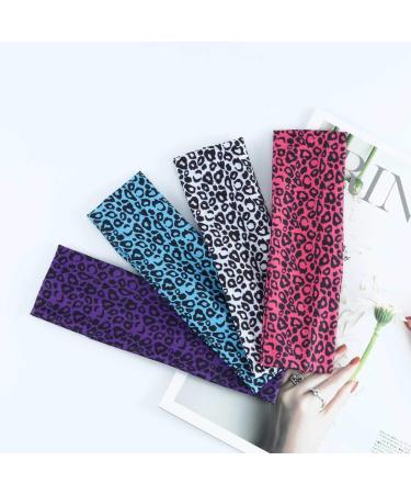DRESBE Boho Yoga Headbands - Leopard Print Hair Bands for Women and Girls (Pack of 4) - Buy Online on GoSupps.com