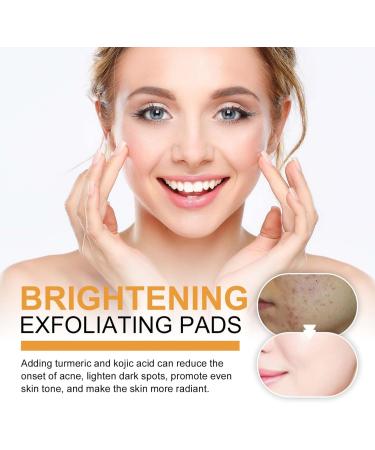 Turmeric Kojic Acid Cleansing Pads - Face Pads - Gentle Face Exfoliator Pad with Salicylic Acid - Reduce Acne Face Wipes - Toner Pads Shrink Pores Fade Dark Spot (55 pieces (1 Box)) 55 pieces ( 1 Box) - Buy Online on GoSupps.com