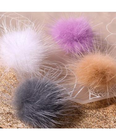 Shop Lurrose Mini Pompom 6Pcs - Faux Pompom Nail Art Stickers for DIY 3D Decorations | Black & Gray Fluffy Pompons for Hats Shoes Bags - Buy Online on GoSupps.com