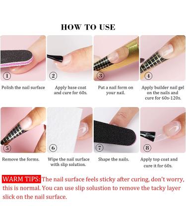 Saviland Builder Nail Gel Kit - Clear 60g Nail Extension Gel Set for Beginners | Nail Strengthening Manicure Set with 100PCS Nail Forms and Acrylic Brush - Buy Online on GoSupps.com
