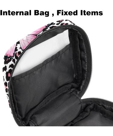 Pink Butterfly & Leopard Pattern Women's Napkin Storage Bag - Portable Menstruation Cup & Tape - Ideal for First Period Essentials - Buy Online on GoSupps.com