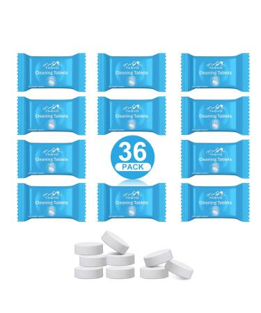 TAGVO 36 Pack Cleaning Tablets for Hydration Bladder - All Natural Odor Free Easy Removes Stubborn Stains Cleaning Tabs for Water Reservoir Sport Water Bottles Water Bladder Hydration Backpack