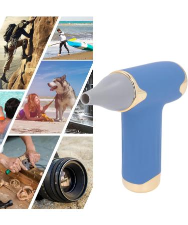 Alomejor Mini Fan - Portable Bladeless Hair Dryer for Pets | 4 Wind Levels 1100mAh Battery | Ideal for Cats & Dogs (Blue - Buy Online on GoSupps.com
