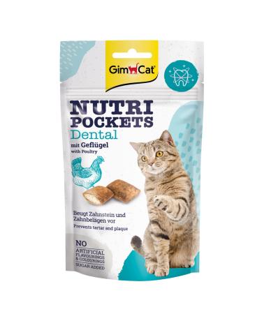 Gimcat Nutri Pockets Dental - crispy cat snack with creamy filling and functional ingredients - 1 bag (1 x 60 g) 60 g (1 Pack) dental