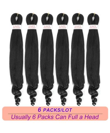 Goddesty French Curly Braiding Hair 22 Inch 6 Pack - Natural Black Pre Stretched Easy Crochet Braids - Hot Water Setting Soft Yaki Straight Hair for Professional Braiding - Buy Online on GoSupps.com