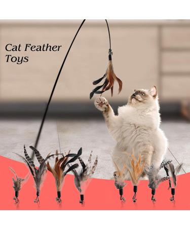 Kireida 8-Piece Cat Feather Toys Set | Chemical-Free Spring Toys & Refills for Natural Fun | International Shipping Available - Buy Online on GoSupps.com