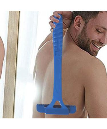 Back Razor with Long Handle for Men | Portable Manual Body Hair Cutter | Fast Trimming & Easy Hair Removal - Blue - Buy Online on GoSupps.com
