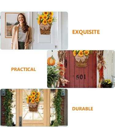 HOMSFOU 3pcs Sunflower Basket Sunflower Centerpieces for Tables Fake Plant Spring Wreaths Artificial Sunflowers Hanging Basket Christmas Farmhouse Decor Wall Silk Flower Flowerpot Yellowx3pcs 40x14cmx3pcs - Buy Online on GoSupps.com