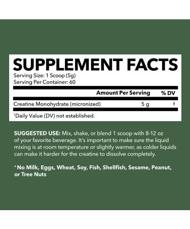 Micronized Creatine Monohydrate Powder - 5g Unflavored Post-Workout Recovery for Lean Muscle Mass Endurance and Energy Production - Easy-to-Mix - Vegan Non-GMO Gluten-Free - 60 Servings 60 Servings (Pack of 1) - Buy Online on GoSupps.com