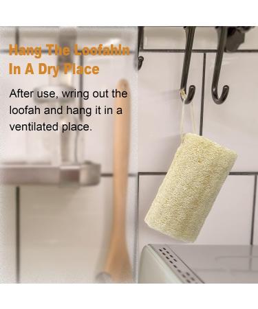 UOPTY Natural Loofah Bath Sponge Set - Exfoliating Body Luffa for Clean Skin - Kitchen Scrubbing Sponge - 4 Pcs, White - Buy Online on GoSupps.com
