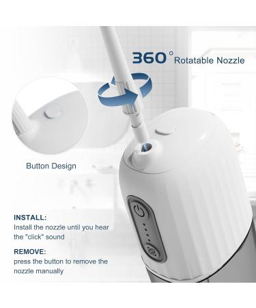 Turewell C200 Wireless Oral Shower - Portable Electric Interdental Cleaner 4 Nozzles & Pulse Modes IPX7 Waterproof Rechargeable for Family & Travel - Buy Online on GoSupps.com