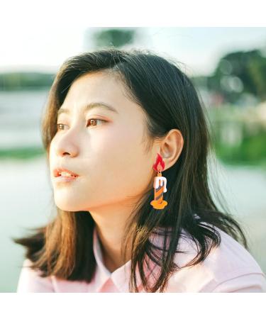 HOMSFOU 2 Pairs flame earrings orange earrings Candlestick Drop Earrings Candle Pendant Earring drop earrings Assorted Colorx5pcs 4x2.2CMx5pcs - Buy Online on GoSupps.com