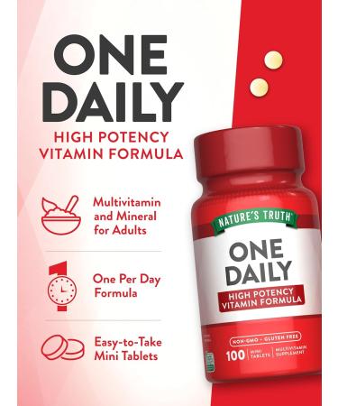 Nature's Truth One Daily Multivitamin | 100 Mini Tablets | for Men and Women | Non-GMO & Gluten Free Supplement - Buy Online on GoSupps.com