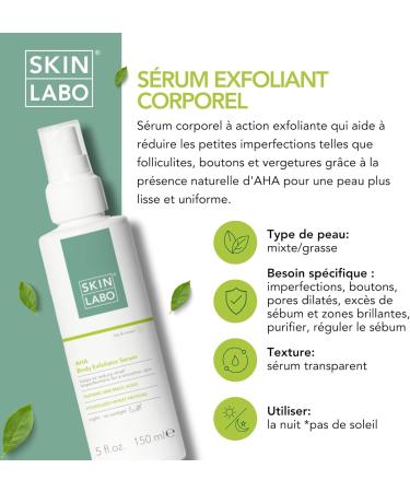 SkinLabo Body Scrub Serum Reduces Blemishes Such as Folliculitis Pimples and Stretch Marks with Tartaric Acid and Malic Acid - 150ml - Buy Online on GoSupps.com