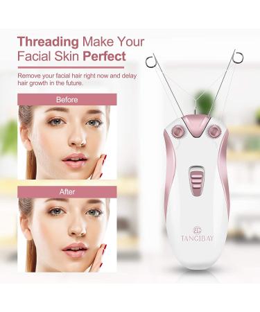 Cordless Electric Facial Threading Hair Removal for Women - Rechargeable Face Hair Remover in Rose Gold - Buy Online on GoSupps.com