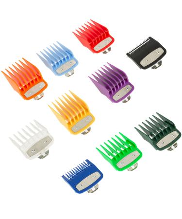 10PCS Clipper Guards for Wahl Clipper, Colored Hair Clipper Cutting Guides Trimmer Guards Replacement from 1/16 Inch to 1 Inch, Compatible with Multiple Size Wahl Clippers