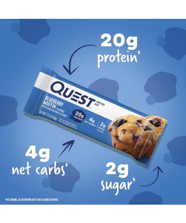 Quest Nutrition Blueberry Muffin Protein bar 8.48 Oz (Pack Of 4) - Buy Online on GoSupps.com