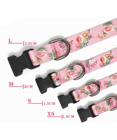 Heele Adjustable Dog Collar - Comfortable Patterned Collars for Small to Large Dogs - Pink 40.5-65cm - Durable & Stylish Pet Accessory - Buy Online on GoSupps.com