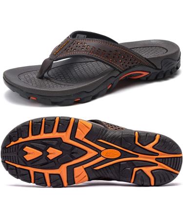 ChayChax Men's Toe Separator Flip Flops | Non-Slip Rubber Sole | Outdoor Sport Beach Sandals | Summer Slippers | Brown Size 43 EU - Buy Online on GoSupps.com