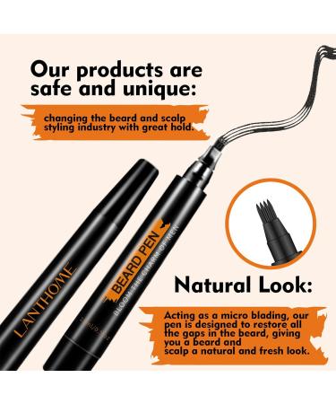 Beard Filler Pen For Men Black Beard Filler For Fuller Beard Black Beard Pencil For Beard Filling Long Lasting Sweatproof For Define Sharpen Hair Beard Eyebrow - Buy Online on GoSupps.com