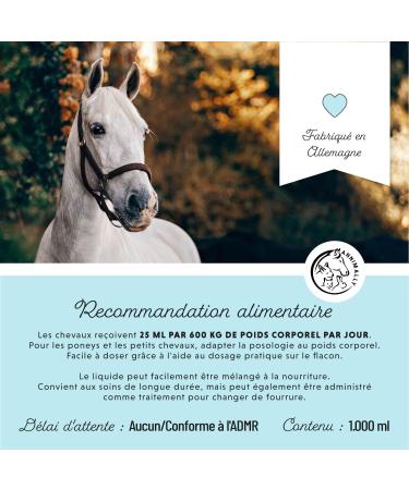 Horse Biotin Zinc Liquid 1000 ML - Skin Hair and Hoof Care for Horses - Biotin Zinc and MSM Liquid for a Healthy Coat - Coat and Hoof Care for Horses - Buy Online on GoSupps.com