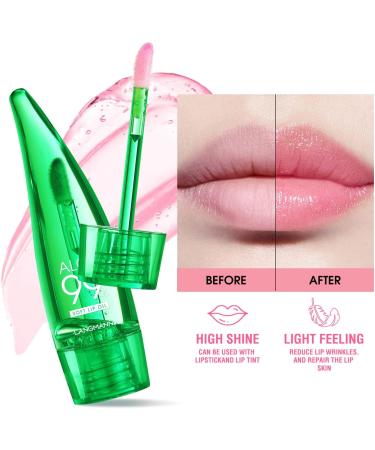 Aloe Vera Lip Oil Magic Colour Changing Lip Gloss Long Lasting Lipgloss Set Lips Moisturizer Aloe Vera Lip Stick for Women Girls (1Pack Lip Oil) - Buy Online on GoSupps.com