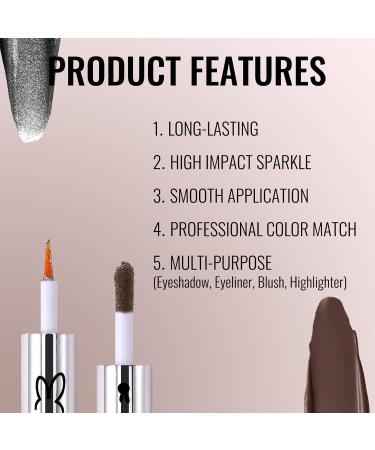 Erinde 3PCS Liquid Glitter Matte Eyeshadow & Eyeliner Set | Korean Shimmer & Matte Cream Eyeshadow | Christmas Eye Makeup | Long Lasting Formula - #02 - Buy Online on GoSupps.com