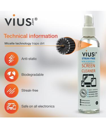 Vius Lens and Screen Cleaner Kit - 4 Pack Combo Set for Crystal-Clear Screens - 8 Piece Cleaning Kit - Buy Online on GoSupps.com