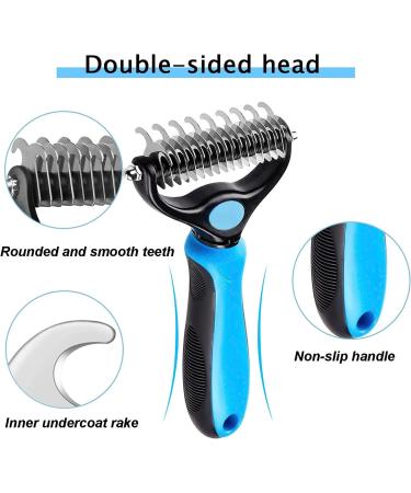 Zukent Double Sided Dematting Comb | Deshedding & Detangling Tool for Pets | Removes Loose Hair, Knots & Mats - Buy Online on GoSupps.com