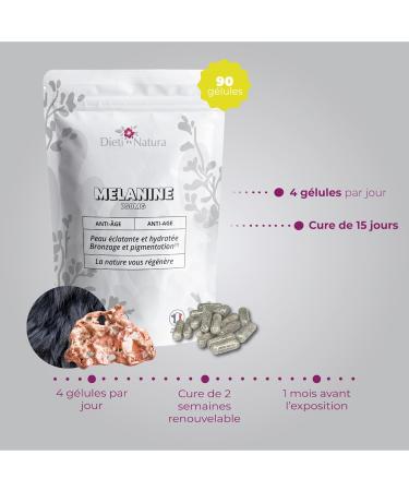 DIETI NATURA - Melanin - Sun Preparer - Radiant & Hydrated Skin - GMO & Gluten Free - Tan Treatment - Made in France - 90 Capsules - Buy Online on GoSupps.com