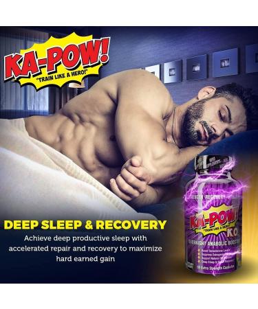 KA-POW! overnight muscle builder designed to promote deeper more productive sleep while optimizing levels allowing for MASSIVE SHIRT-RIPPING HERO-LIKE gains. Combining an entire night s worth of muscle support-- including limited estrogenic effects and in - Buy Online on GoSupps.com