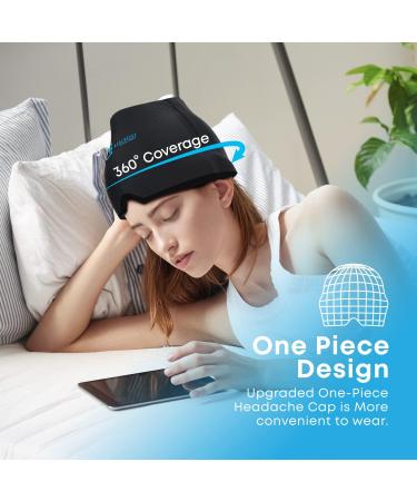 Migraine Relief Cap - Healrecux Comfortable Headache Hat for Men/Women - Odorless Ice Head Wrap for Cold/Hot Therapy - Sinus & Stress Tension Relief - Black - Buy Online on GoSupps.com