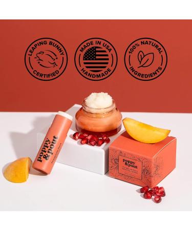 Poppy & Pout Jumbo Lip Balm 2 Pack All Natural Lip Balms & Moisturizers Hydrates with Beeswax Vitamin E Organic Coconut Island Coconut & Pomegranate Peach - Buy Online on GoSupps.com