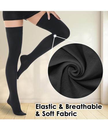 Beister 15-20 mmHg Medical Compression Stockings - Closed Toe Thigh High for Varicose Veins & DVT Support | Silicone Band | Black Large - Buy Online on GoSupps.com