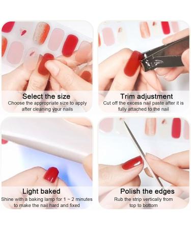 SSKHE Set Of Semi-Cured Gel Nail Cloths 20 French Nail Stickers French Nail Stickers Self-Adhesive Nail Stickers Phototherapy Manicures - Buy Online on GoSupps.com