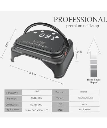 Lumcrissy Rechargeable Cordless UV LED Nail Lamp - Portable Gel Nail Dryer with Touch Screen Sensor - Black - Buy Online on GoSupps.com