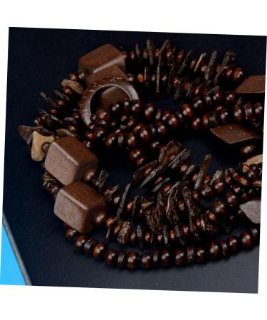 COOLHIYA Hawaiian Necklace Beaded Coir Necklace Necklaces A Necklace Vintage Decor Beaded Necklace Bride Wooden Beads Africa Coffee 110CM - Buy Online on GoSupps.com