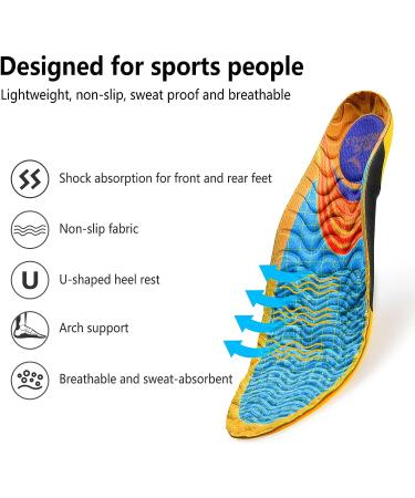 Hapenss Badminton Series Arch Support Insoles for Men Women - Heel Pain Relief & Breathable Sports Insole | Men's 10-10.5 | Women's 12-12.5 - Buy Online on GoSupps.com